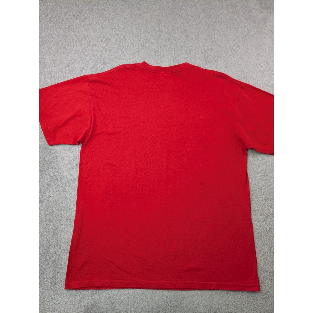 Peanuts Joe Cool Santa Snoopy Red Graphic T Shirt Men's Size L Cotton - Picture 3 of 9